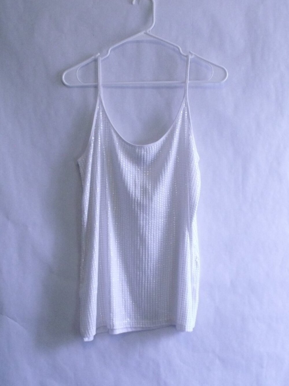 Vince White Sequin Tank Top